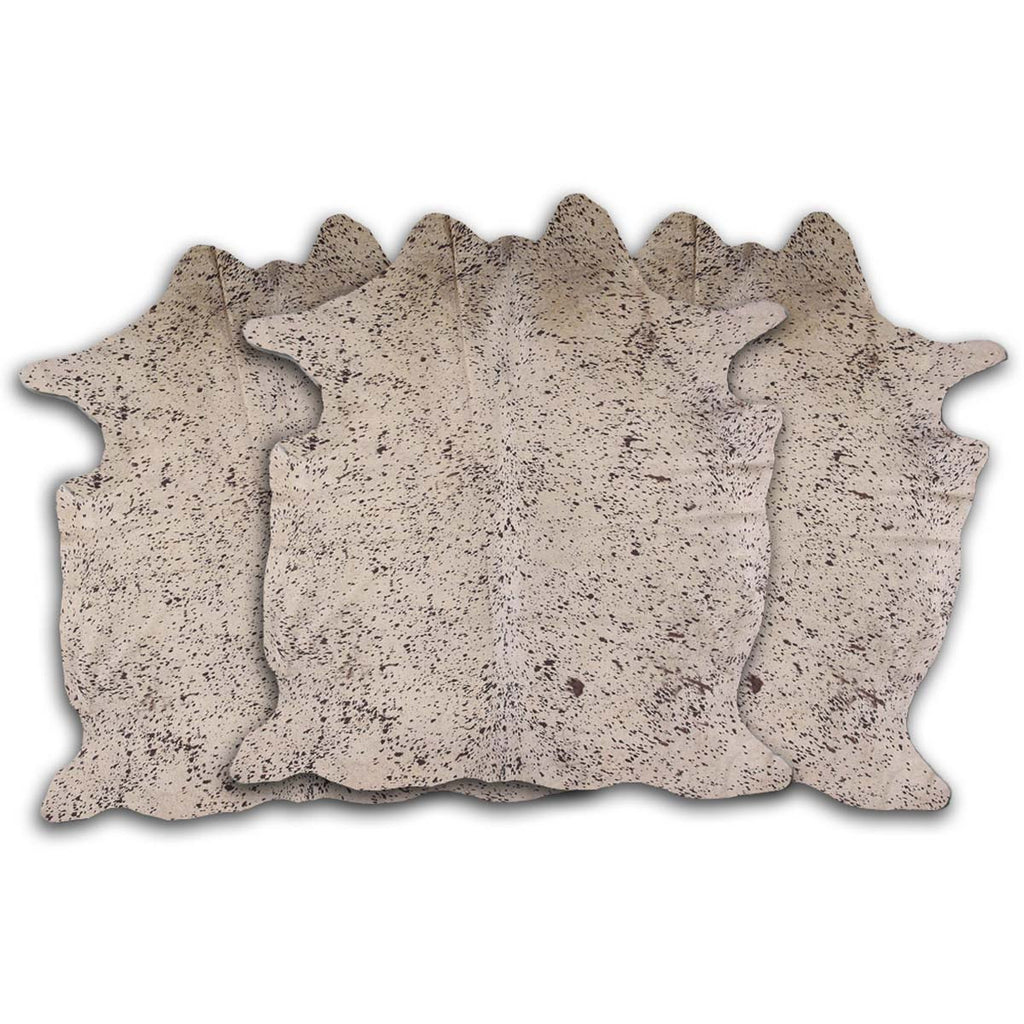 Brown Specked Tan Cowhide Rug - Large