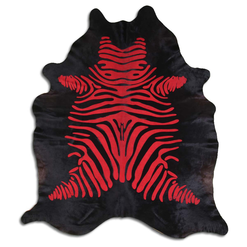 Scarlet Zebra Cowhide Rug - Medium