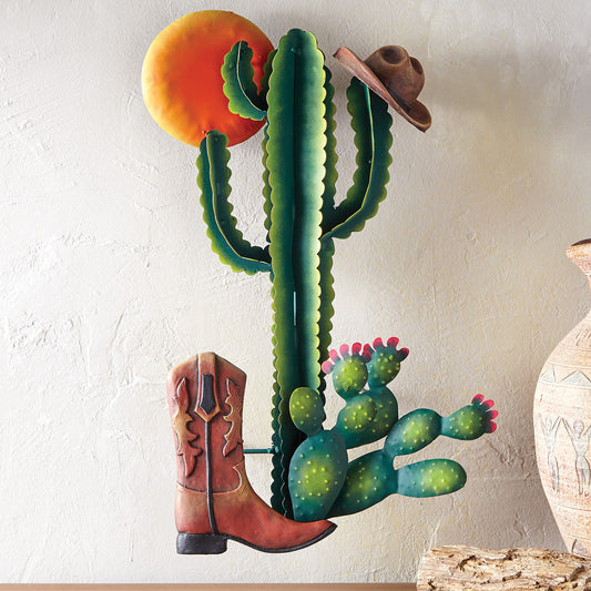 Cowboy Cactus 3-D Wall Art - OVERSTOCK
