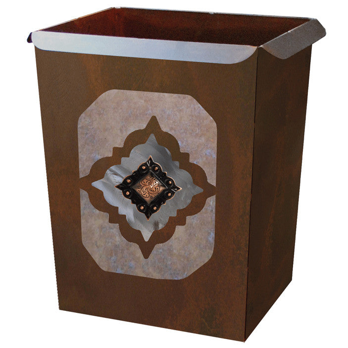 Diamond Copper Concho Waste Basket