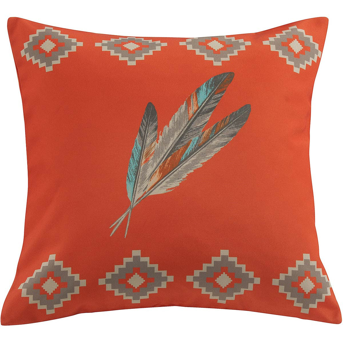 Diamond Feathers Outdoor Pillow