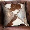 Cowhide & Faux Gator Embossed Pillow