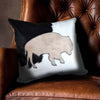 Cowhide Beige Bison Pillow - Medium