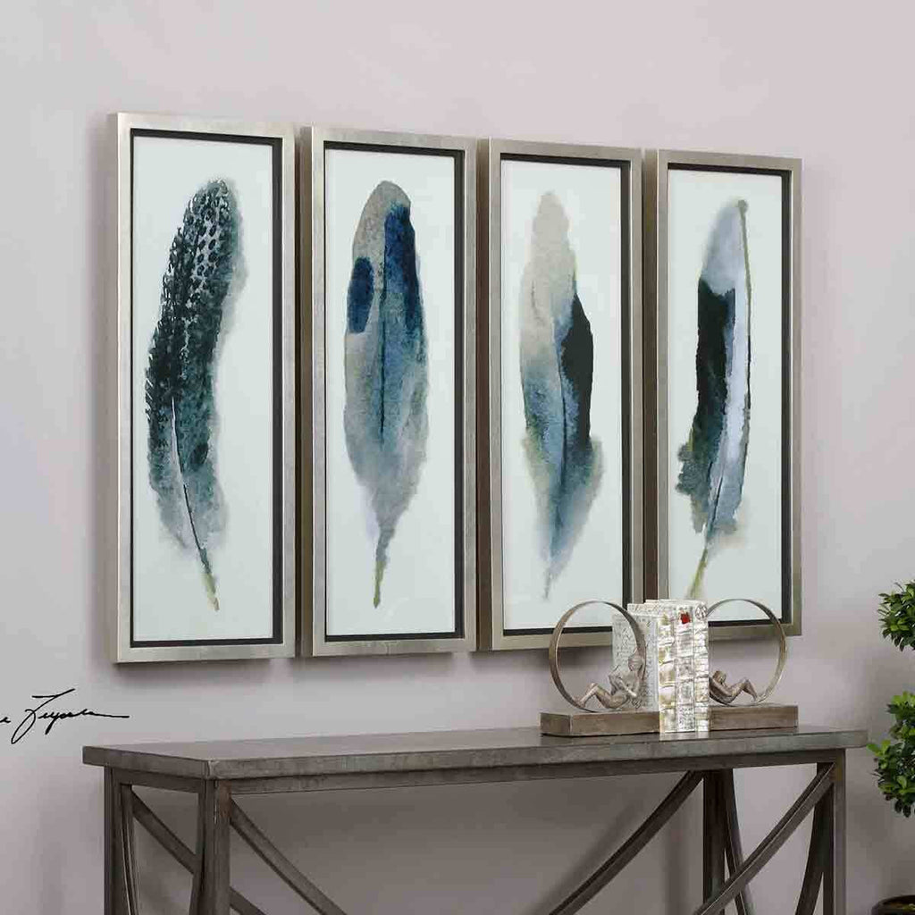 Four Feathers Wall Art - Set of 4