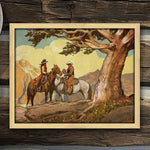 Cowboy & Cowgirl Personalized Framed Canvas - Small