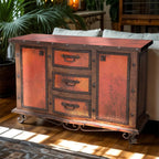 Sunfire Carved Wood & Copper Buffet