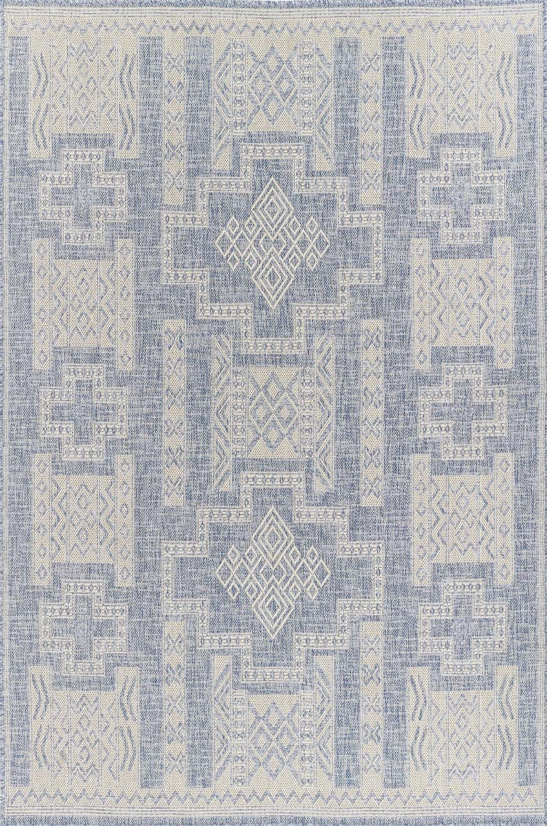 Navajo Blue Indoor/Outdoor Rug - 9 x 12