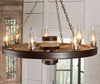 Large Wagon Wheel Chandelier