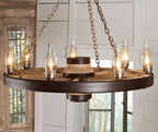 Large Wagon Wheel Chandelier