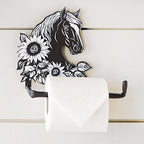 Floral Horse Metal Toilet Paper Holder