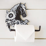 Floral Horse Metal Toilet Paper Holder