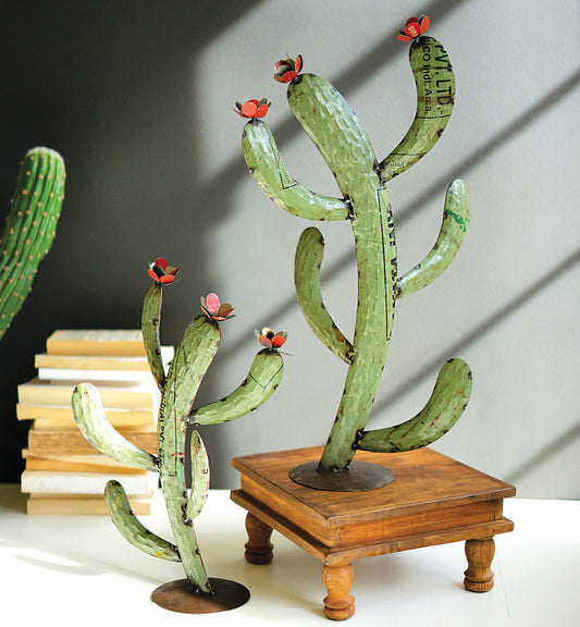Dancing Cactus Metal Sculptures - Set of 2 - OUT OF STOCK UNTIL 09/09/2026