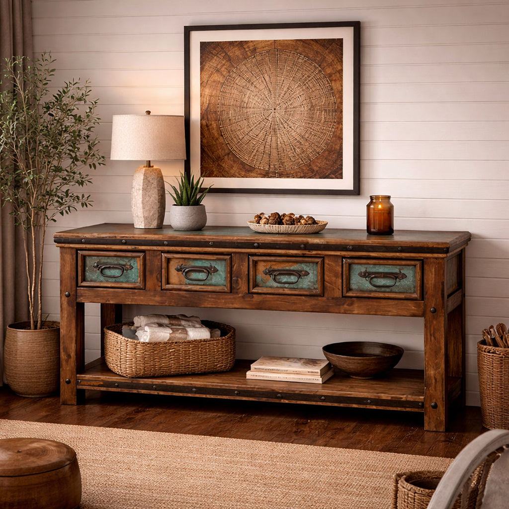 Benjamin Console with Copper Top