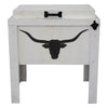 Longhorn Silhouette Single Cooler - White