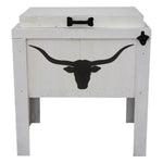 Longhorn Silhouette Single Cooler - White