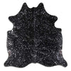 Silver Specked Black Cowhide Rug - Medium