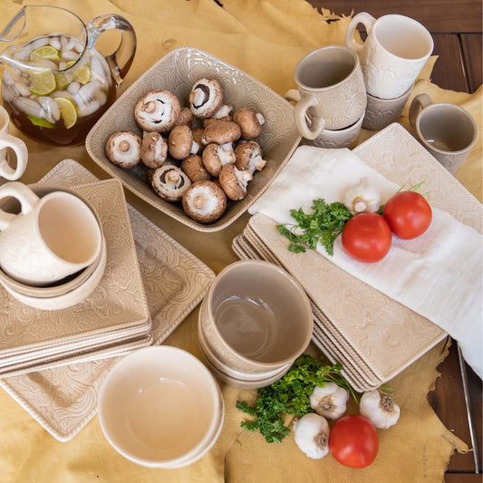 Savannah Taupe Dinnerware Set - 16 pcs - OVERSTOCK