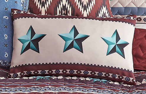 Turquoise Stars Accent Pillow - CLEARANCE