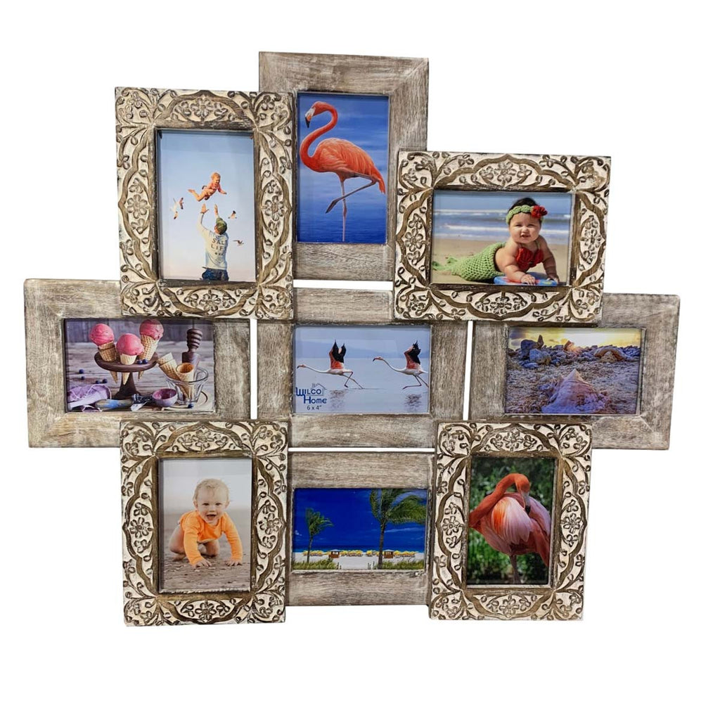 Vintage Driftwood 9-Photo Wall Frame