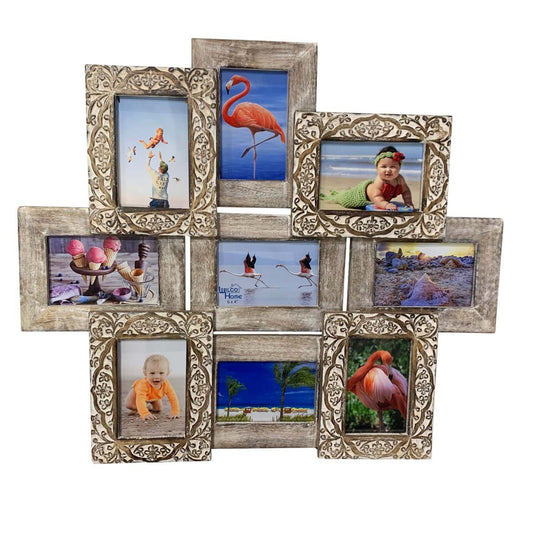 Vintage Driftwood 9-Photo Wall Frame