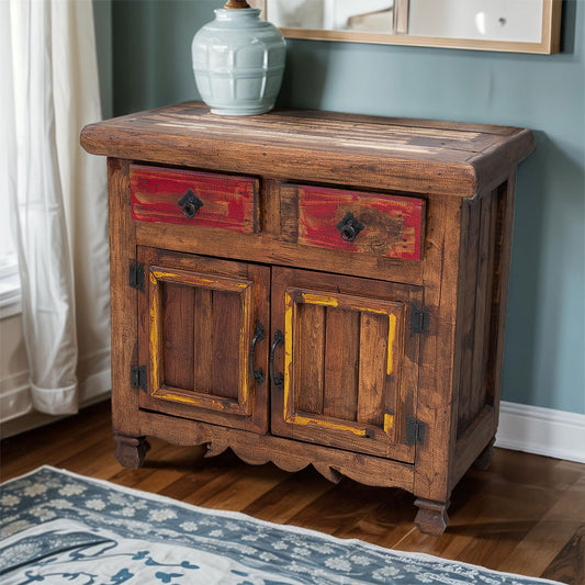 Big Sky Multicolor Carved Cabinet