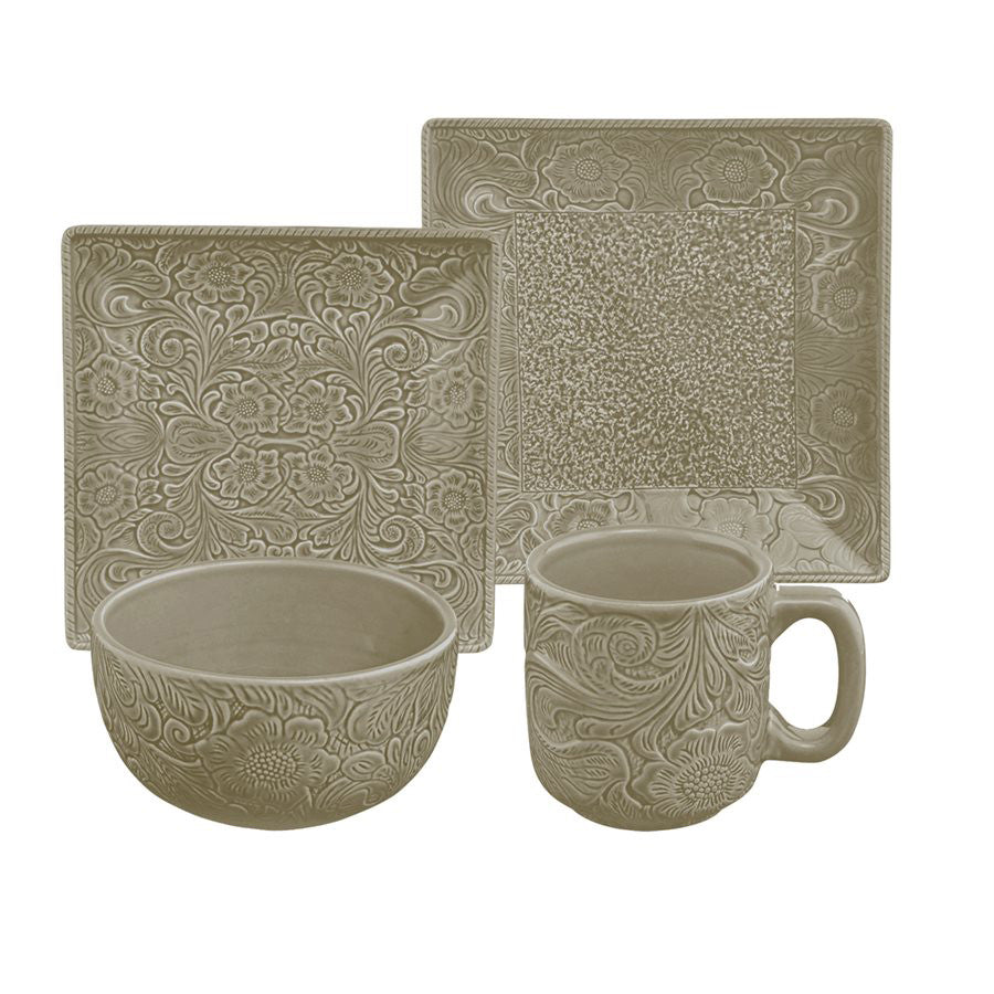 Savannah Taupe Dinnerware Set - 16 pcs - OVERSTOCK