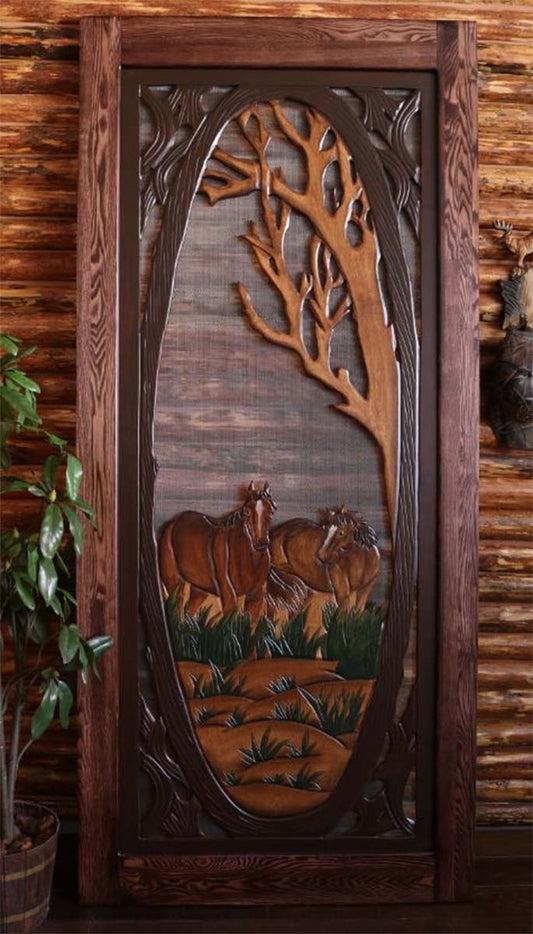 Woodland Spring Screen Door - Roaming Horse