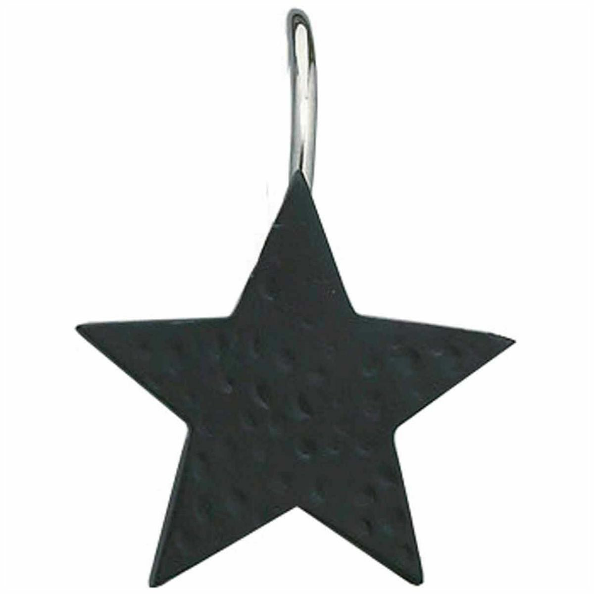 Black Resin Star Shower Curtain Hooks - Set of 12