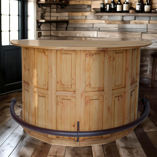 Half Circle Bar with Footrail - Natural Finish
