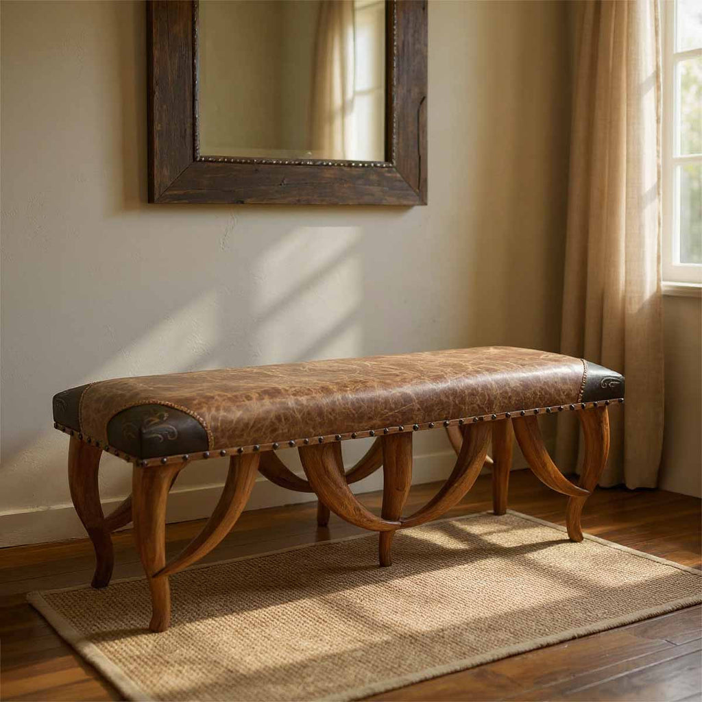 Baron Leather Bench