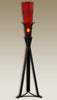 Eliza Floor Lamp with Red Glass Shade - Large