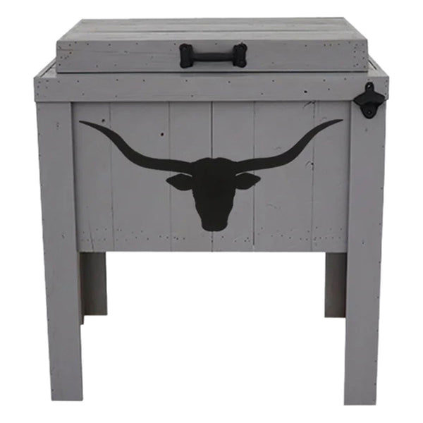 Longhorn Silhouette Single Cooler - Gray