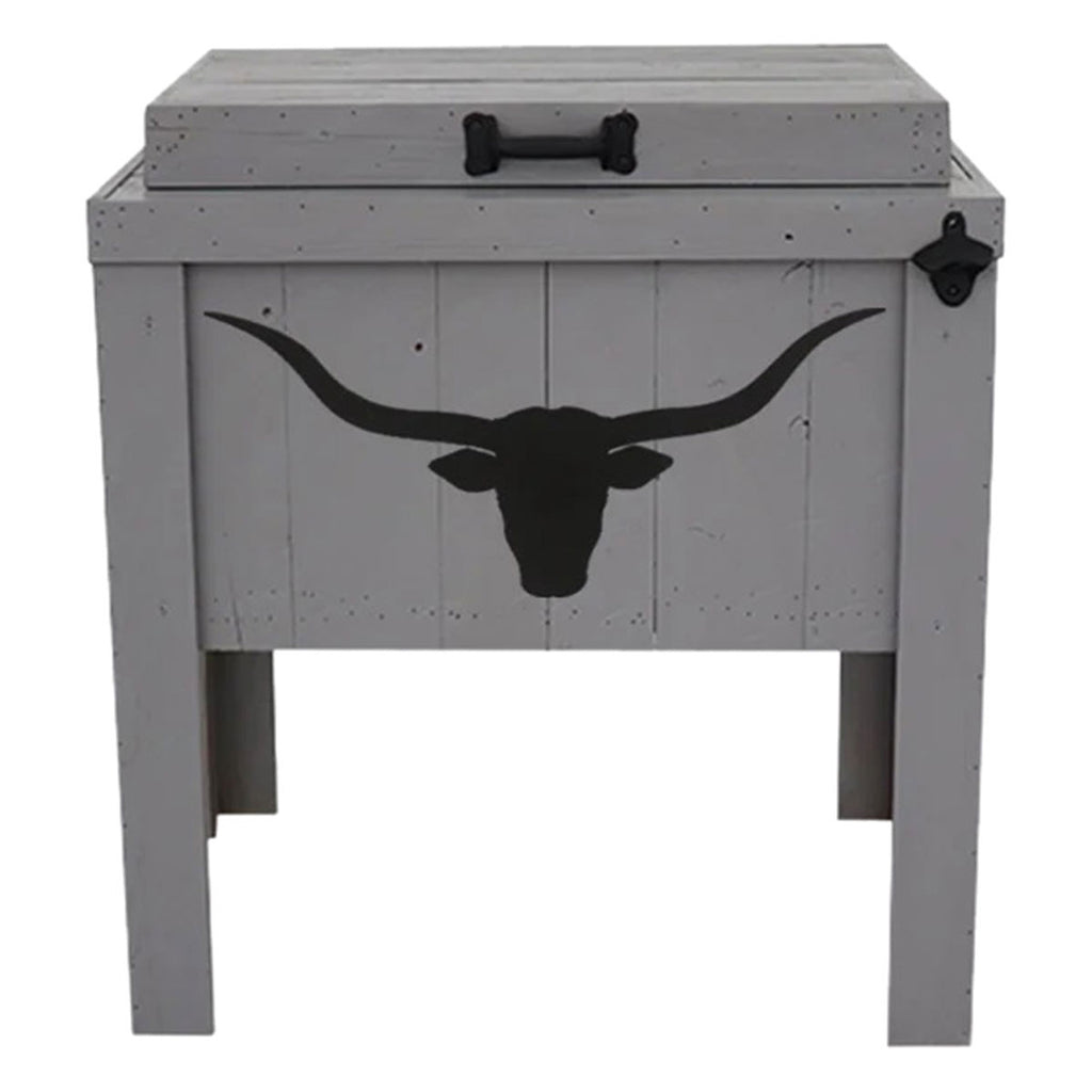 Longhorn Silhouette Single Cooler - Gray