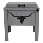 Longhorn Silhouette Single Cooler - Gray