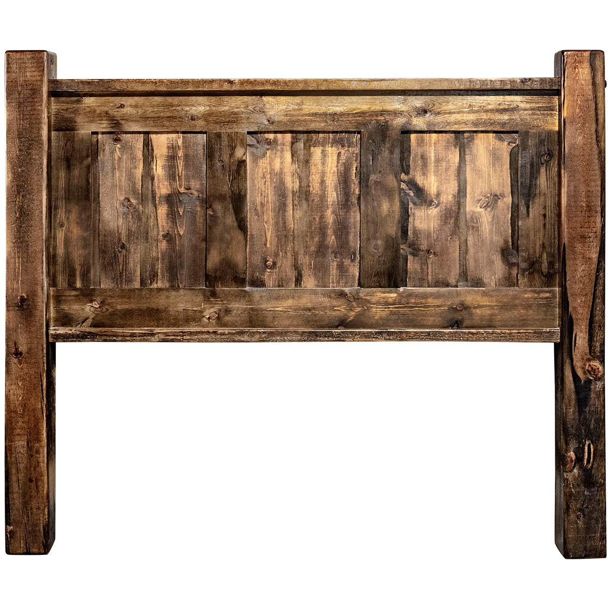Lima Sawn Headboard with Iron & Provincial Stain - Twin