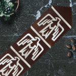 Lightning Hawk Brown Leather Table Runner - 96 Inch
