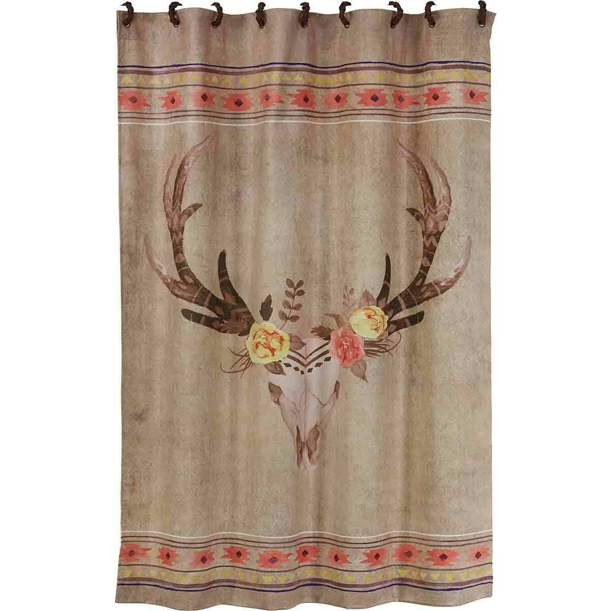 Skull with Flowers Shower Curtain