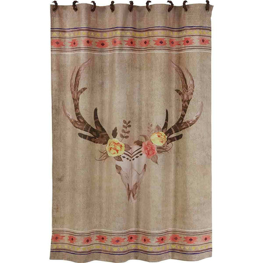 Skull with Flowers Shower Curtain
