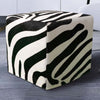Zebra Cowhide Square Pouf