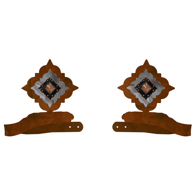 Diamond Copper Concho Tie Backs - Set of 2