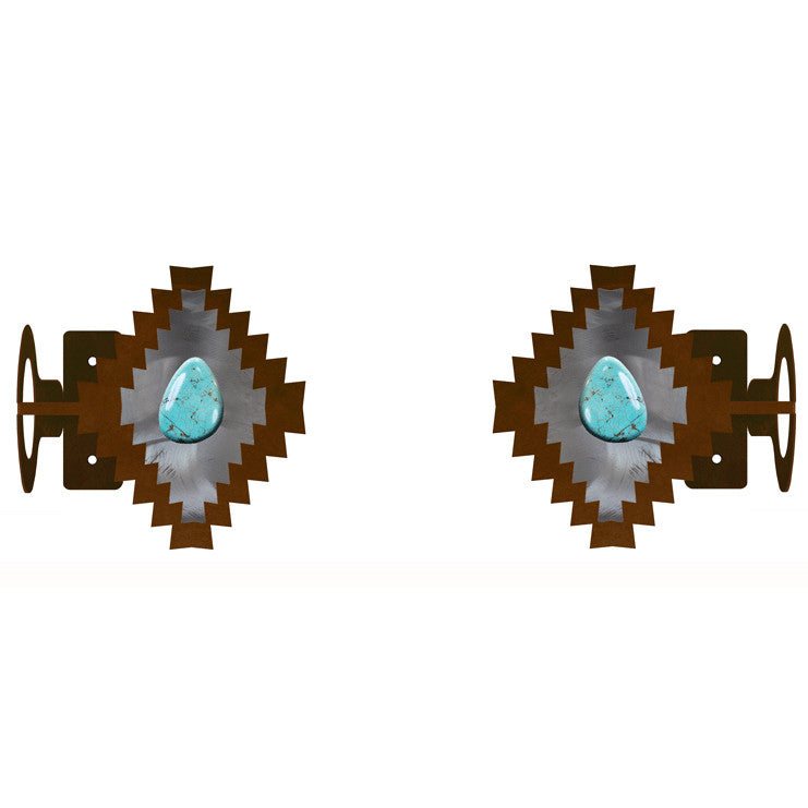 Desert Diamond with Turquoise Rod Brackets - Set of 2