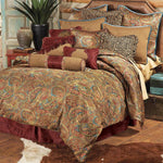 San Angelo Comforter Set with Red Bedskirt- Full