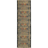 Tribal Stripes Black Indoor/Outdoor Rug - 2 x 8