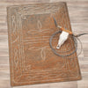 Western Boot Stitched Tan Rug - 5 x 8