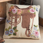 Floral Saddle Hooked Pillow