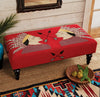 Two Warriors Hooked Wool Bench