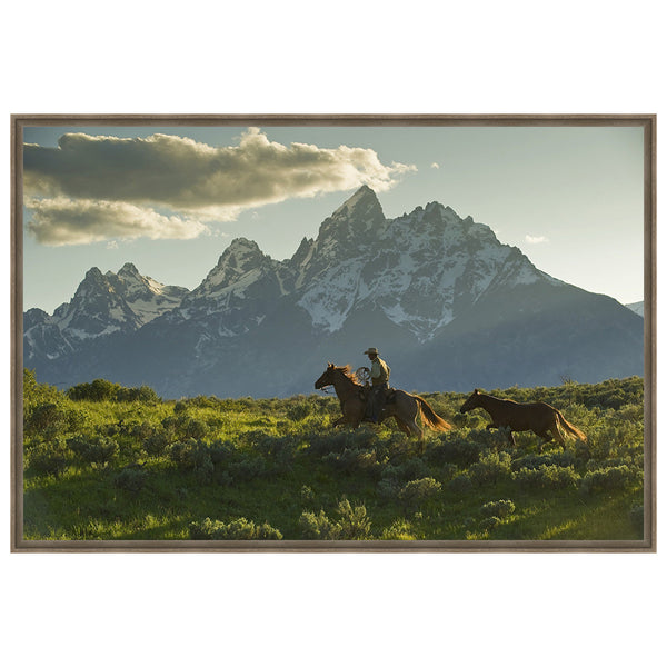 Along the Teton Trail Framed Canvas