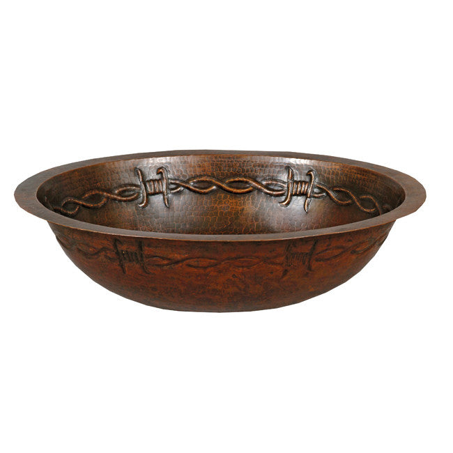 Barbed Wire Oval Copper Sink