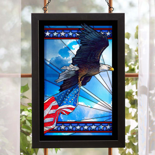 Patriotic Eagle Stained Glass Art