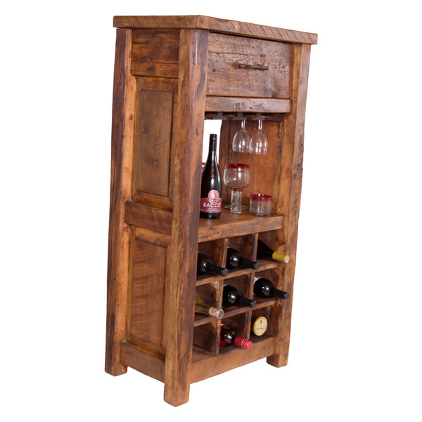Old West Pine Wine Cabinet